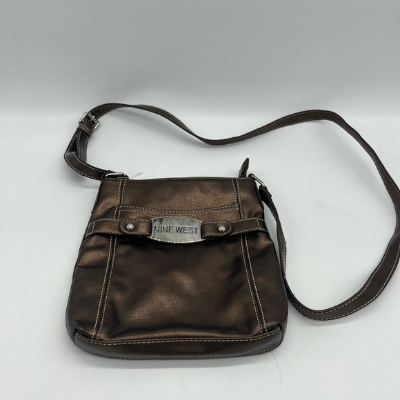 Nine West Crossbody Purse Brown Bronze - Picture 3 of 5